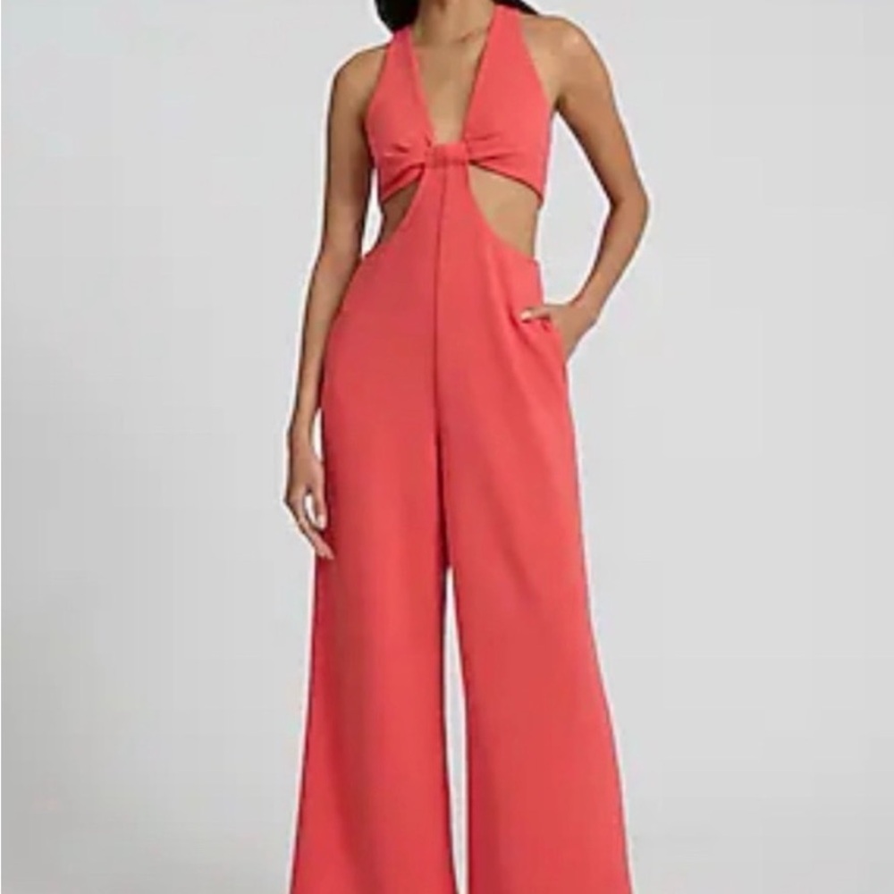 Express Coral Cutout Jumpsuit